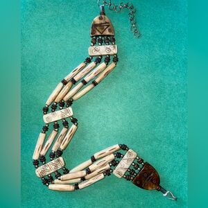 New bone and wood choker necklace